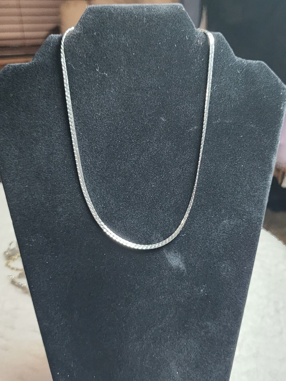 Vintage Monet Silver Tone Herringbone Chain Necklace 18 Inch Signed Classic